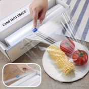 Resim 3 Parça Çok Amaçlı Plastik Streç Kesici ve Dispenser, Yeniden Kullanılabilir Stretç Film/Folyo/Pergament Kağıt Kesme Aleti, Mutfak Saklama Aksesuarı, Kolay Kullanım ve Depolama 
