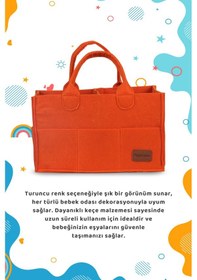 Resim Keçe Anne Bebek Bakım Çantası Turuncu 