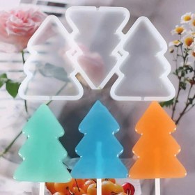 Resim Tahtakale Toptancı Silikon Kalıp Çam Ağacı Şeker Lolipop Kalıbı 3 Lü 