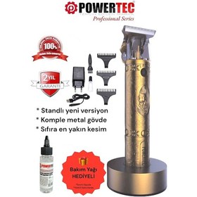 Resim Powertec TR-1818 Sakal Ense Çizim Tıraş Makinesi Altın 