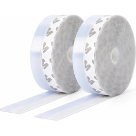 Resim Ecovibe 10 Metre Kapı ve Pencere Bandı, Kendinden Yapışkanlı, Şeffaf Kapı ve Pvc Pencere Fitili, Duşakabin, Cam, Rüzgar Contası, Böcek, Toz, Ses Yalıtımı, 35 mm Soğuk Geçirmez Silikon Şerit İSO9001 