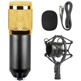 Resim BM-800 3.5mm Stüdyo Kayıt Condenser Mikrofon Seti Siyah 