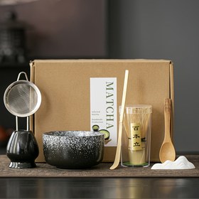 Resim 7 adet Japon Matcha Aracı Seti, Bambu Kaşığı, Matcha Kasesi ve Filtre ile - Matcha Severler için Mükemmel Hediye 