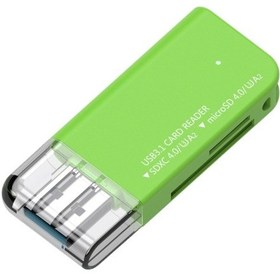 Resim V30 / V60 / V90 Usb3.1 Çok Fonksiyonlu Kart Okuyucu Desteği Sd / Tf Kartı Yeşil 