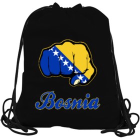 Resim Tisho Bosnia,bosna,bosna Bayrağı,bosna Logosu,bosnia Flag. Siyah Büzgülü Spor Çanta 