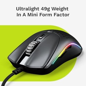 Resim Glorious Model O 2 Mini Kablolu Siyah Oyuncu Faresi: Hafif 49 gram, 26K Optik Sensör, 80 Milyon Tıklama, 6 Programlanabilir Düğme, Küçük Ellere Uygun Fare, FPS, MMO, MOBA, Battle Royal Faresi 