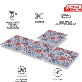 Resim Tink Kendinden Yapışkanlı Kontrast 4'lü Karo Desenli Pvc Karo 30X30 cm (4 Adet) 0,36 M2 
