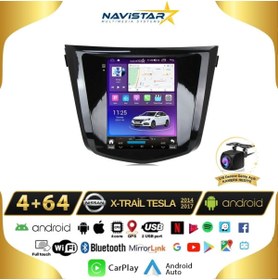 Resim Navistar Nissan Xtrail Tesla 4gb 64gb 2014-2017 Model Kablosuz Carplay Navigasyon Qled Multimedya Sistemi 