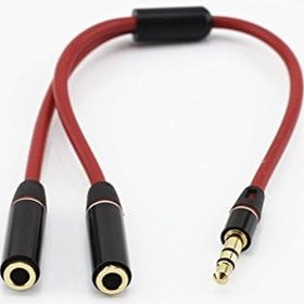 Resim Kulaklık Ses Splitter 3.5mm Erkek Çift 3.5mm Kadın Ses Mikrofon Splitter Müzik Dinlemek için 