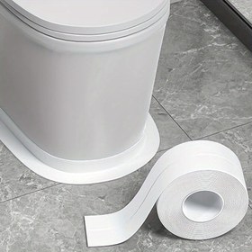Resim 1 Rulo Beyaz Silikon Su Geçirmez Sızdırmazlık Bandı, PVC Kendinden Yapışkanlı Duvar Sticker Banyo, Duş, Lavabo, Küvet için, Cam, Metal, Taş, Alçıpan için Uygun, Suya Dayanıklı Sızdırmazlık Maddesi Ev, Otel, İşletme Kullanımı için 