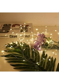 Resim Bucuks Peri Led Işık 10 Metre Sarı Pilli Aydınlatma Şerit Led Saçak Spot Süsleme Renkli 