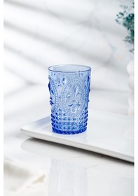 Resim Akrilik Mavi 6'lı Kısa Bardak & Su Meşrubat Kahve Yanı Bardağı 400 Ml Cam Değildir Çok Renkli 