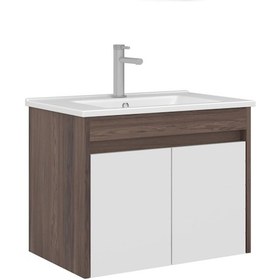 Resim Orka Serra 65 Cm Navaro/beyaz Banyo Dolabı Alt Modül Ve Lavabo Navaro/beyaz 