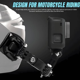 Resim 4 Paket Motosiklet Kaskı Çene Montajları for gopro Hero 9/8/7/6/5 ve DJI Osmo Action için - Aracı Gerektirmeyen Ayarlanabilir Kamera Montajları | Kayak/Motosiklet için Güvenli Kilitleme | Pil ve Kablosuz Eylem Kamerası Aksesuarları | PC Tasarım 