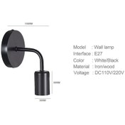 Resim Fildişi E27 220v 110v Ahşap Duvar Lambası Vintage Aplik Duvar Aydınlatma Armatürü Başucu Retro Lambalar Endüstriyel Aplik 56852760 Fildişi 