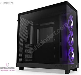 Resim NZXT H6 Flow RGB Tempered Glass Siyah USB 3.2 ATX Mid Tower Kasa 