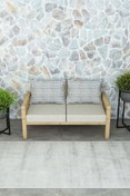 Resim woodwork antalya Rustik İkili Ahşap Kanepe Natural Renk 