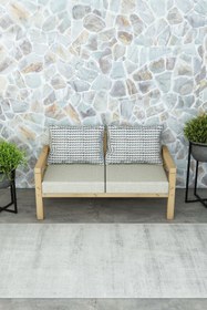 Resim woodwork antalya Rustik İkili Ahşap Kanepe Natural Renk 