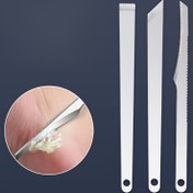 Resim 3 Parça Paslanmaz Çelik Tırnak Sanatı Pedikür Seti - Taşınabilir Tırnak Bakım Kiti için Peeling, İç Geri Dönüşüm ve Ayak Bakımı Parmak Tırnağı Makası 