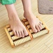 Resim 1 adet Ahşap Ayak Masajı ile Şiatsu Rulosu - Ayak ve Parmak Rahatlatması için Ergonomik, Konforlu Ahşap Tasarım, Ev Spa veya Ofis Kullanımı için Mükemmel, Doğal Ahşap Estetik | Doğal Ahşap Yapısı, Ayak Bakımı 
