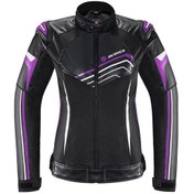 Resim Motosiklet Kadın Montu 4 Mevsim Maxdura 600-d Dayanıklı Kumaş Ve Deri Women Motor Mont Purple 