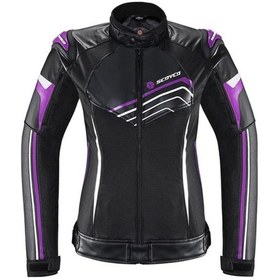 Resim Motosiklet Kadın Montu 4 Mevsim Maxdura 600-d Dayanıklı Kumaş Ve Deri Women Motor Mont Purple 