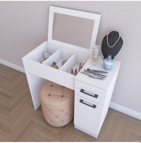 Resim Aynalı Makyaj Masası 74x72x35 Beyaz 