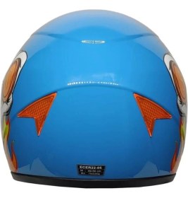 Resim Motosiklet Çocuk Kaskı Full Face Pp Metreal Skull Blue 