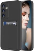 Resim Kipgsm Samsung Galaxy A35 İçin Kılıf Kamera Korumalı Kartlıklı Yumuşak Kadife Slikon Kartvizit Kapak 