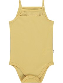 Resim Civil Baby Penye İp Askılı Dantelli 3-9 Ay Kız Çıtçıtlı Badi - Sarı - Sarı / 6-9 Ay 