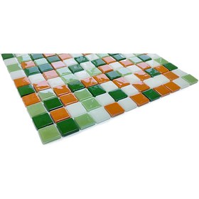 Resim MozaiKristaL Yaşam alanlarının tüm yüzeyleri için 25x25mm Yeşil Mix. 31.5x31.5cm Cam Mozaik.(10 File=1 m2 Fiyatı) 