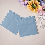 Resim 50 Adet 2 Katmanlı Açık Mavi Peçete, Roostertail Peçeteler, Tek Kullanımlık Premium Kalite, Tüylü Kenar/Kare Kenar Kağıt Peçeteler Parti & Paskalya, Bar, Düğünler, Doğum Günü Dekorasyonu için, 12.7cm x 12.7cm Cadılar Bayramı, Noel Etkinliği ve Parti Malzemeleri 