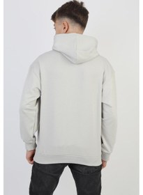 Resim Kapüşonlu Kanguru Cepli 2 İplik Mevsimlik Erkek Çocuk Sweatshirt-90920 Gri 