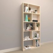 Resim Rafkestir Asena Suntalam Kitaplık ( 80 x 180 cm ) Krem ( Parlak ) 