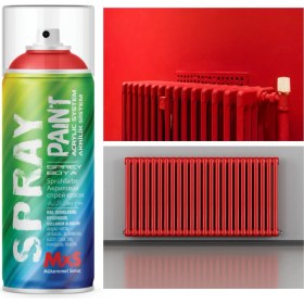 Resim MxS Kırmızı Isıya Dayanıklı Radyatör Kalorifer Petek Sprey Boya 400 ml 