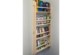 Resim Nefes Design Ahşap Montessori Eğitici Çocuk Odası Kitaplık Rafı Duvara Monte 4 Bölmeli 