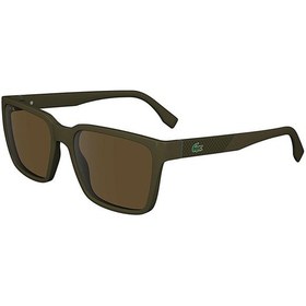 Resim Lacoste L6011s 210 56 Unisex Dikdörtgen Yeşil Kemik Güneş Gözlüğü Yeşil 