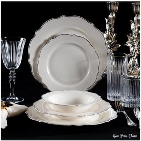 Resim Massimo Lucca Platin 6 Kişilik 24 Parça Yemek Takımı 