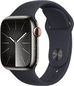 Resim Apple Watch Series 9 GPS + Cellular 41 mm Grafit Rengi Paslanmaz Çelik Kasa Akıllı Saat ve Gece Yarısı Spor Kordon - M/L. Fitness Takibi, Kanda Oksijen ve EKG Uygulamaları, Hep Açık Retina Ekran 