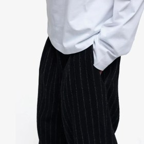 Resim Stripe Wool Pants 'Black' 