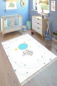 Resim Punto Kaymaz Dot Tabanlı Yıkanabilir Antibakteriyel Dijital Baskı Çocuk Halısı, CK-10035A-PNT-100X150 