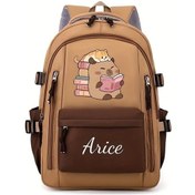 Resim Oldfriend 1 Adet Özelleştirilebilir Kapibara Sırt Çantası - Büyük Kapasiteli, Ayarlanabilir Askılar, Okul Ve Seyahat İçin, Brown Kahverengi 