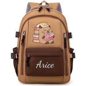 Resim Oldfriend 1 Adet Özelleştirilebilir Kapibara Sırt Çantası - Büyük Kapasiteli, Ayarlanabilir Askılar, Okul Ve Seyahat İçin, Brown Kahverengi 