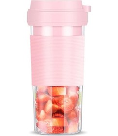Resim Usb Şarjlı 300ml El Tipi Meyve Blenderi - Otomatik Juicer, Bebek Yemeği Hazırlama, Pembe Gz-003 - Pembe 