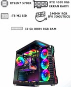 Resim RAMTECH FAİRYTALE X20 RYZEN 7 5700X/RTX 4060/32GB RGB RAM / 240MM SIVI SOĞUTMA / 1TB NVME OYUNCU BİLGİSAYARI 