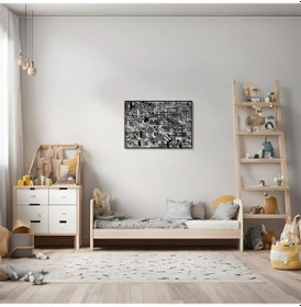 Resim Şık Metal Tablo Mahalle Neighbourhood Metal Duvar Tablosu Soyut 