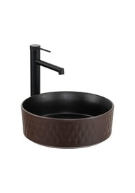 Resim Lena E-W5001KS Tezgahüstü Lavabo Gri - Siyah 