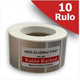 Resim 40x20 Silvermat Etiket | 10 Rulo Demirbaş Etiketi 