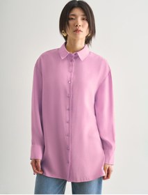 Resim Mizalle Gömlek Yaka Pembe Kadın Tunik M2MZ1030210219 