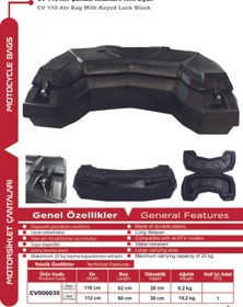 Resim arwic ATV ÇANTASI ANAHTARLI KİLİT SİYAH CV 110 